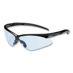 Bouton 250280003 Adversary Optical Safety Glasses, Anti-Scratch, Light Blue Lens, Black Frame