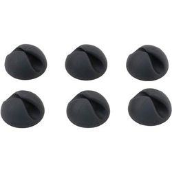 Bluelounge BLUCDBL Cable Clip, CableDrop, 1-1/10"Wx1-1/10"Lx3/5"H, 6/PK, Black - Pack of 6
