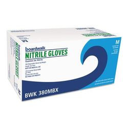 Boardwalk 380MBXA Disposable General-Purpose Nitrile Gloves, Medium, Blue, 4 mil, 100/Box - Box of 100 BWK380MBXA