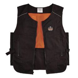 Ergodyne 12134 Chill-Its 6260 Lightweight Phase Change Cooling Vest with Packs, Cotton/Poly, 2X-Large/3X-Large, Black