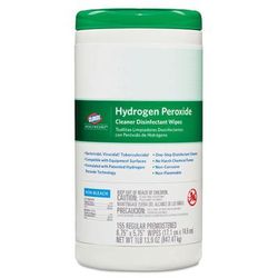 Clorox 30825 Hydrogen Peroxide Cleaner Disinfectant Wipes, 5.75 X 6.75,155/canister CLO30825