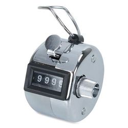 Cosco 065118 Crowd Control Hand Tally Counter, Registers 0-9999, Chrome CSC065118