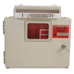 Covidien SWMU000609 Locking Wall Mount Sharps Cabinet System, 5 qt, Beige