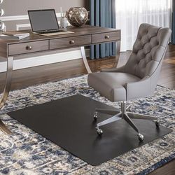 Deflecto CM11242BLK Rectangular Chairmat, Low Pile, 45"x53", Black