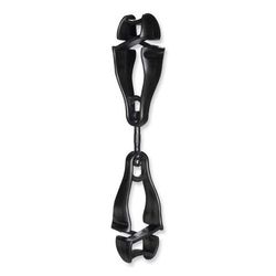 Ergodyne 19412 Squids 3420 Dual Clip Swivel Glove Clip Holder, 1 x 0.6 x 5.5, Acetal Copolymer, Black, Ships in 1-3 Business Days