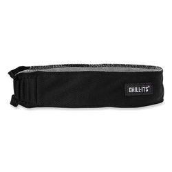Ergodyne 12433 Chill-Its 6605 High-Perform Terry Cloth Sweatband, Cotton Terry Cloth, One Size Fits Most, Black, Ships in 1-3 Business Days EGO12433