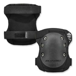 Ergodyne 18336 ProFlex 335HL Slip-Resistant Black Rubber Cap Knee Pads, Hook and Loop Closure, Pair, Ships in 1-3 Business Days - 1 Pair