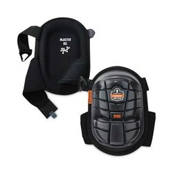 Ergodyne 18445 ProFlex 345 Injected Gel Knee Pads, Long Cap, Hook and Loop Closure, One Size, Black, Pair, Ships in 1-3 Business Days - 1 Pair EGO1844