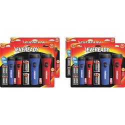 Eveready EVM5511SCT LED Flashlight Combo Pack, Bulb, D, Red, Blue - Case of 4 EVEEVM5511SCT
