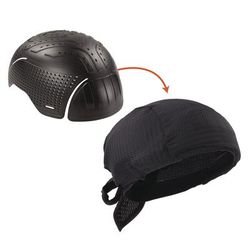 Ergodyne 23468 Skullerz 8948 Mesh Do Rag Bandana and Bump Cap Insert, Black, Ships in 1-3 Business Days EGO23468