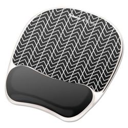 Fellowes 9549901 Photo Gel Mouse Pad with Wrist Rest with Microban Protection, 7.87 x 9.25, Chevron Design FEL9549901