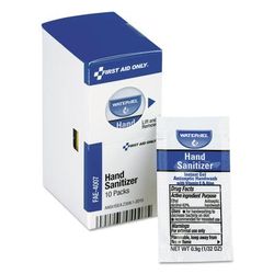 First Aid Only FAE4007 Gel Hand Sanitizer Packets for SmartCompliance First Aid Kits, 0.9 g, Clean Scent, 10/Box - Box of 10 FAOFAE4007
