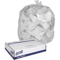 Genuine Joe 01012 Clear Trash Bags, 30 Gallon, 0.6 Mil, 30" X 36", Box of 250 - Box of 250 GJO01012