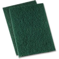 Genuine Joe 18421 Heavy-duty Scouring Pad - 3.5" x 3.5" Depth - 15/Carton - Polyester Blend - Green - Case of 15