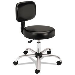 Hon MTS11EA11 Adjustable Task/Lab Stool with Back, 22" Seat Height, Supports up to 250 lbs., Black Seat/Black Back, Steel Base