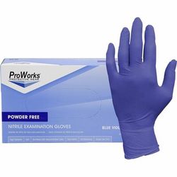 Hospeco GLN125FL Nitrile Exam Gloves, Large Size, 200/Box, 3 mil Thickness, 9.50" Glove Length - Case of 1000 HOSGLN125FL
