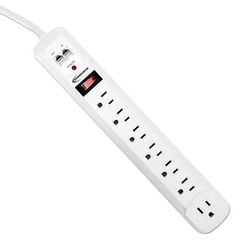 Innovera 71654 Surge Protector, 7 Outlets, 4 ft Cord, 1080 Joules, White IVR71654