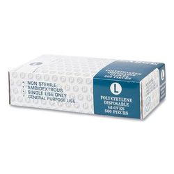 InteplastPitt GL-LG2K Embossed Polyethylene Disposable Gloves, Large, Powder-Free, Clear, 500/Box, 4 Boxes/Carton - Case of 2000 IBSGL-LG2K
