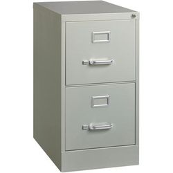 Lorell 42292 Vertical File, 22" Deep, Comm, 2-Drawer, 15" x 22", 28", LGY LLR42292