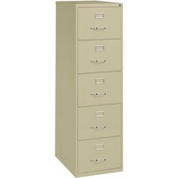 Lorell 48500 Vertical File, 5-Drawer, Legal, 18" x 26-1/2" x 61", Putty LLR48500