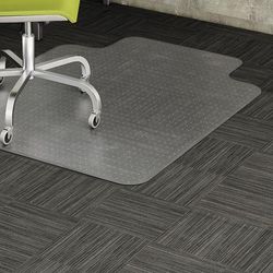 Lorell 69158 Low Pile Rectangular Chairmat, Wide 45"x53", Lip 25"x12", Clear LLR69158