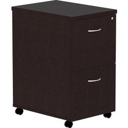 Lorell 18219 Essentials Espresso Laminate Pedestal, 16" x 22" x 28.3" Pedestal, Material: Polyvinyl Chloride (PVC) Edge, Metal Drawer, Finish: Espress