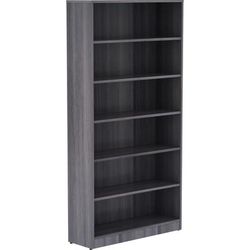 Lorell 69565 Bookcase, 6 Shelves, 36"x12"x72", Weathered Charcoal LLR69565