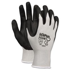 MCR Safety 9673XL Economy Foam Nitrile Gloves, X-Large, Gray/Black, 12 Pairs - 1 Dozen CRW9673XL