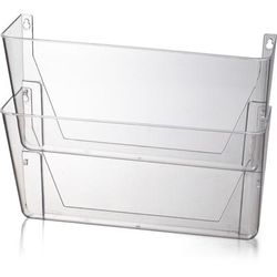 Officemate 21404 Space Saving Filing System, 10.6" x 13.0" x 4.1", Clear Plastic - Box of 2 OIC21404