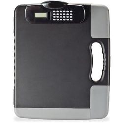 Officemate 83302 Portable Storage Clipboard Case w/Calculator, 11 3/4 x 14 1/2, Charcoal OIC83302