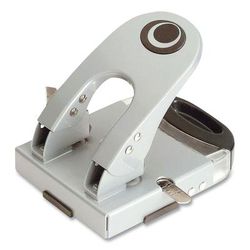 Officemate 90101 50-Sheet Deluxe Two-Hole Punch, 1/4" Holes, Gray/Blue OIC90101