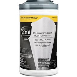 PDI Healthcare P22884CT Sani-Cloth Multi-Surface Disinfecting Wipes - Ready-To-Use Wipe - 200 / Tub - 6 / Carton - White - Case of 6 PDIP22884CT