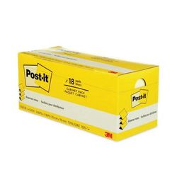 Post-it® R330-18CP Original Canary Yellow Pop-up Refill Cabinet Pack, 3" x 3", Canary Yellow, 90 Sheets/Pad, 18 Pads/Pack - Pack of 18 MMMR33018CP