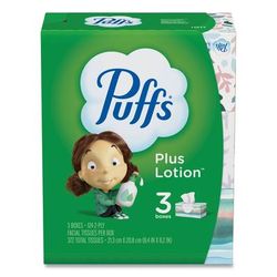 Puffs 39363 Plus Lotion Facial Tissue - 2 Ply8.40" - White - Soft - For Nose, Skin - 124 Per Box - 3 / Pack - Pack of 3 PGC39363