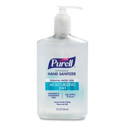 Purell 369812 2 in 1 Moisturizing Advanced Hand Sanitizer Gel, Clean Scent, 12 oz Pump Bottle, Clean Scent GOJ369812