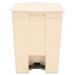 Rubbermaid FG614500BEIG Step-On Receptacle, Rectangular, Polyethylene, 18gal, Beige RCP614500BG