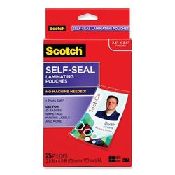 ScotchTM LS852G Self-Sealing Laminating Pouches, 12.5 mil, 2.31" x 4.06", Gloss Clear, 25/Pack - Pack of 25 MMMLS852G