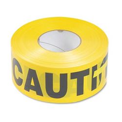 Tatco 10700 Caution Barricade Safety Tape, Yellow, 3w x 1000ft Roll