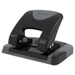 Swingline 74135 20-Sheet SmartTouch Two-Hole Punch, 9/32" Holes, Black/Gray