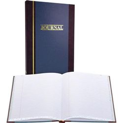 Wilson Jones S300-3-R Account Book, Record Ruled, 300 Pages, 11 3/4 x7 1/4 , Blue WLJS3003R