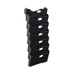 Universal Office Products 8174 Grande Central Filing System, 7 Sections, Legal/Letter Size, Wall Mount, 16" x 4.75" x 38.25", Black, 7/Pack - Pack of