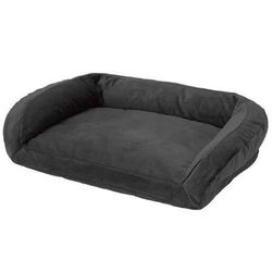 Orvis ToughChew ComfortFill-Eco Bolster Dog Bed - Grey Medium
