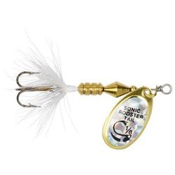 Yakima Bait Co. Sonic Rooster Tail Single Blade Inline Spinner - Flame Mylar 12 Treble Hook