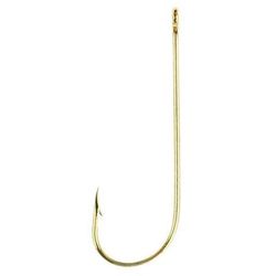 Eagle Claw Aberdeen Non Offset Ring Eye Extra Light Wire Hook - Gold 6