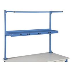 Global Industrial Upper Workbench Shelf, 6 Single Outlets, For Use With 60" Wide Workbenches, 100 lb Weight Capacity (GBE249295ABL)
