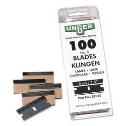 Unger Safety Scraper Replacement Blades, 9, Stainless Steel, 100/Box (UNGSRB30)