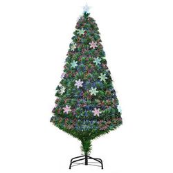 Albero con decorazioni a forma di fiocco di neve in pvc verde