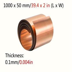 TEMU [ Build] High- Pure Copper Flashing Roll - Metal Sheet Foil, 1 Roll, For Guitar, Emi Shielding, Crafts, Grounding | Ideal For Snail & Slug Protection