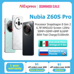 Nubia Z60S Pro Global Version 5G Smartphone Snapdragon 8 Gen 2 MyOS 14.0 120Hz 6.78-inch AMOLED Screen 50M+50M+8M 5100mAh NFC