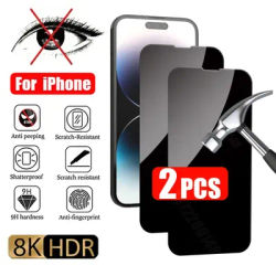 2Pcs Privacy Screen Protectors for IPhone 15 11 12 13 14 16 Pro Max Anti-spy Tempered Glass For